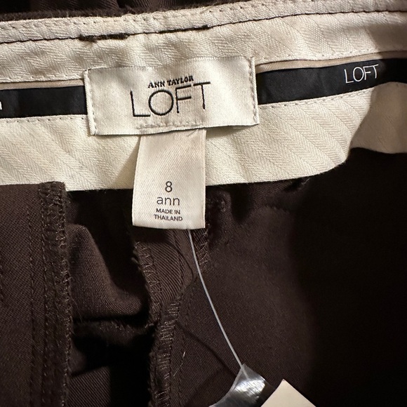 NWT Ann Taylor Loft brown trousers size 8 boot leg stretch. - Picture 3 of 8